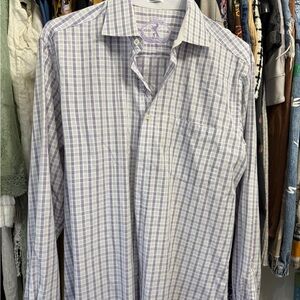 Bugatchi Light Purple & White Plaid Men's Dress Shirt